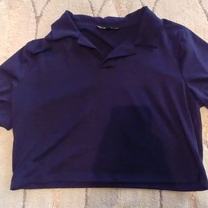 Cropped collared shirt
